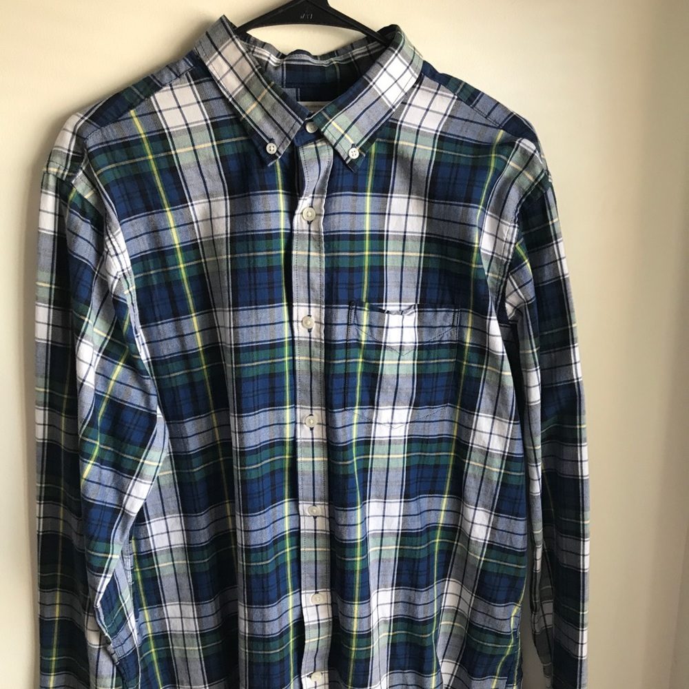 NEW - Flannel button down (Green and Blue)